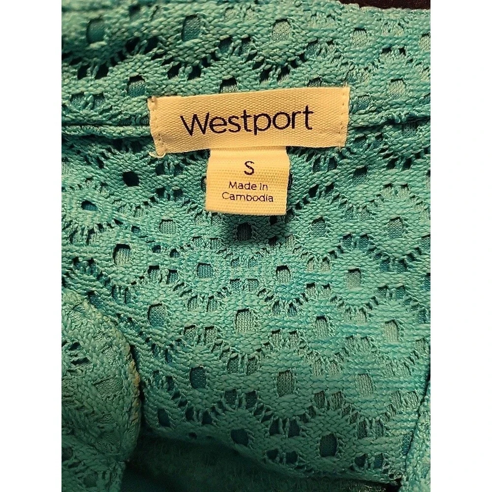 Ladies Westport Brand Blue Lace Blouse Size Small ~ Summer Fun
